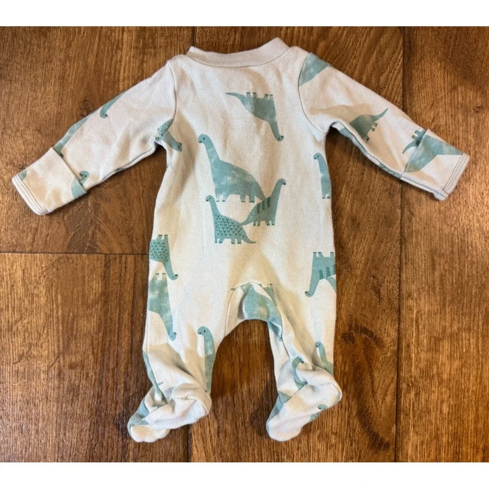 Carters Preemie Baby Boy Sleeper Dinosaur Outfit Feet Cotton‎ Reborn Doll Green